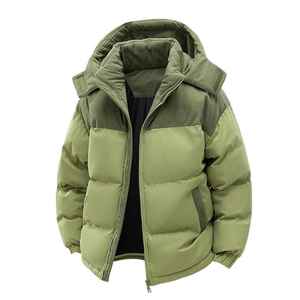 Chaqueta acolchada informal para hombre con capucha, gruesa, cortavientos, de algodón/poliéster, con cremallera. - Product Image 4