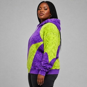 Sweat-shirts à capuche pour femmes, effet délavé, avec logo personnalisé sur le devant, en tissu polaire 100% coton doux et de qualité supérieure, respirant, écologique, pour une utilisation quotidienne - Product Image 6