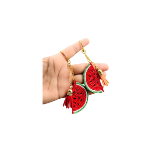Custom Embroidered Beaded <b>Key</b> Ring Charm for Bags and <b>Keys</b> Handmade Fashion Keychain Bulk Manufacturer Export Quality - Product Image 1
