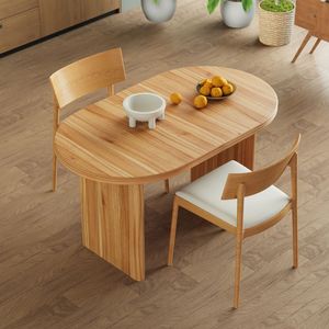 Tavolo da Pranzo Allungabile Stile Mid-Century Moderno 140-180 cm con Prolunghe Rimovibili per la Casa - Product Image 5