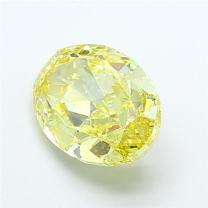 Diamant de laboratoire jaune intense, exquis et raffiné, certifié CVD, taille ovale, pierre précieuse scintillante, pour la création de bijoux fins et luxueux. - Product Image 2