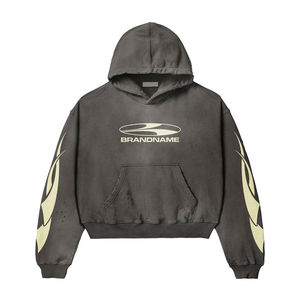 Survêtement en molleton français déchiré de style urbain, de bonne qualité, très vendu, avec impression sérigraphiée, sexy, décontracté, à manches classiques, pour homme - Product Image 4