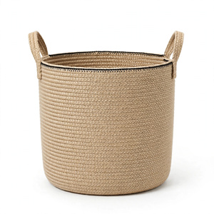 Cesta de Almacenamiento Multifuncional de Yute Ecológica con Asas, Diseño Moderno para Guardar Ropa, Exportación desde BD - Product Image 1