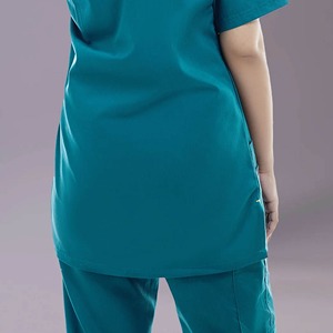 Ensemble de blouses médicales pour femmes, couleur turquoise, haut à col en V avec pantalon, uniformes d'hôpital pour infirmières et personnel de santé - Product Image 2