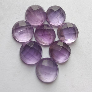 Ametyste naturelle de qualité AAA+ - Pierre précieuse ronde à taille rose calibrée pour bijoux, tailles personnalisées disponibles - Product Image 2