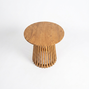 Muebles Modernos para Terraza, Mesa de Centro de Teca Sólida Resistente al Agua, Mesa de Acento para Exteriores, Estilo Nusa, Natural - Product Image 2