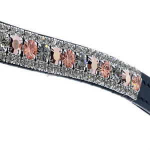 Lujo 3 filas de plata y cristales multicolores Diamante cadena hecha a mano forma de onda profunda cuero caballo frente banda en mazorca completa de gran tamaño - Product Image 1