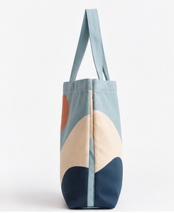Bolsa de Tela con Estampado Geométrico y Asa Larga para el Hombro, Bolsa de Compras Reutilizable para Uso Diario - Product Image 3