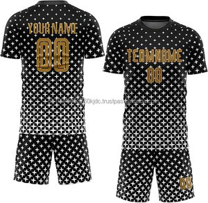 Uniforme de vêtements de sport de football pour garçons 100% polyester maillot de football français avec impression de nom comprend un short - Product Image 1