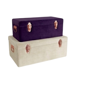 Vintage Stackable Storage Trunk <b>Box</b> Rectangle Medium Capacity Green Teal Orange Blue Lidded Buckle Cover Home Trunk <b>Box</b> - Product Image 2