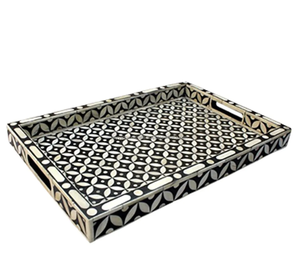 Plateau de service carré vintage en bois noir fait main, qualité commerciale, compatible lave-vaisselle, pour cuisine et table basse, idéal pour servir des boissons - Product Image 4