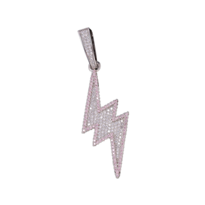 Collar Hip Hop con Colgante Rayo Helado VVS Moissanita, Plata de Ley Bañada en Rodio/Oro, Joyería de Lujo para Hombre - Product Image 1