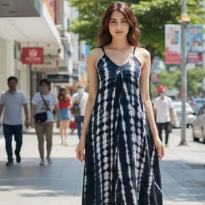 เดรสยาวทรงเอผ้าฝ้ายลูกไม้สไตล์วินเทจคุณภาพพรีเมียมสำหรับผู้หญิง ใส่ได้ทั้งฤดูร้อน ชายหาด ลำลอง งานกลางคืน แบบไม่มีแขน - Product Image 1