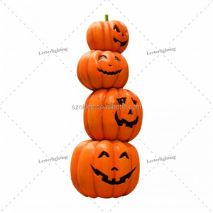 Calabaza <span class=keywords><strong>Torre</strong></span> 4 Monstruo malvado Linterna Árbol Ratones Reaper Calabazas en Caldero Pilar Bruja Murciélago Gato Pato Búho Tarántula Fibra de vidrio - Product Image 1