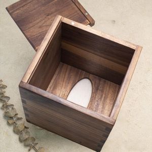 Boîte à mouchoirs en bois personnalisée de luxe, organiseur pour restaurant, petit porte-serviettes en bambou pour table, boîtes à mouchoirs - Product Image 3