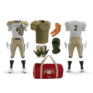 Uniforme de Fútbol Americano de Secado Rápido al por Mayor para Adultos y Jóvenes, Paquete Personalizado de Camisetas, Pantalones y Protección para la Cabeza, Transpirable - Product Image 1