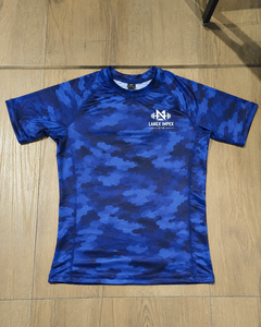 Men's <b>Blue</b> Camo Compression Rash Guard Short Sleeve Athletic Gym Shirt Fitness Training Workout Sports <b>Base</b> <b>Layer</b> Sportswear ( - Product Image 5