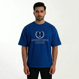 Marajdin Impex Factory Price Custom Streetwear T-Shirt Boxy Fit Polyester/Cotton Knitted Regular Fit Unisex Formal Eco-Friendly - Product Image 2