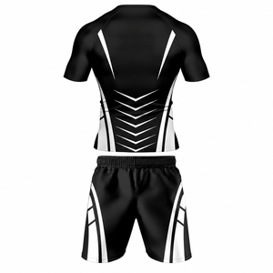 Premium <b>Short</b> Sleeve MMA Rash Guard <b>Shorts</b> Set for Adults Custom Design BJJ Grappling Boxing <b>Kickboxing</b> Lightweight Performance - Product Image 4