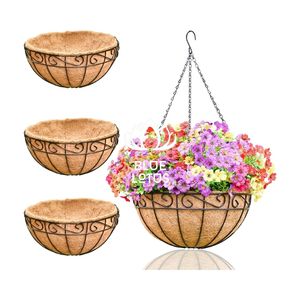 MACETA COLGANTE CLÁSICA DE FIBRA DE COCO NATURAL, MÁS VENDIDA, PARA LA PLACENCIACIÓN DE PLANTAS, ARTÍCULOS ESSENCIALES PARA JARDÍN - Product Image 2