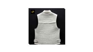 Chaleco de Cuero Genuino Negro para Hombre, Marca Champ King, Hecho a Mano, con Grabado, Casual, Transpirable, Ecológico, con Botones, para Invierno - Product Image 5