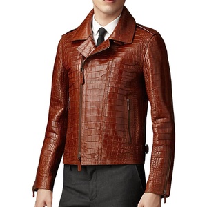 embossed BIKER STYLE BLACK <b>LEATHER</b> <b>JACKET</b> skin <b>jacket</b> for <b>men</b> - Product Image 1