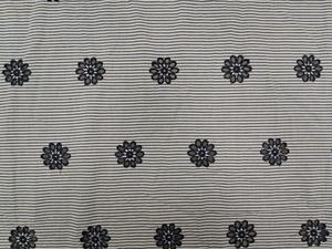 Tela de Algodón Peinado Ligero de Primera Calidad, con Rayas Azul Marino y Blancas, Bordada, para Vestidos o Kurtis - Product Image 5