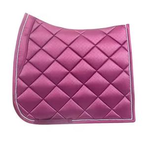 High End Satin Silk Dressage Riding <b>Equestrian</b> Saddle Pad Breathable Mesh Lining Customized Quilting Durable Design - Product Image 2