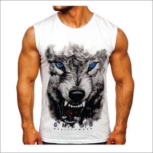 Custom Logo High Quality Breathable Knitted Casual Fitness Gym Tank <b>Top</b> for Men with <b>Chains</b> Decoration and Private Label Option - Product Image 1