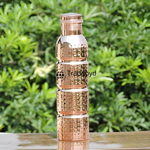 Handcrafted Wide <b>Copper</b> <b>Bottle</b> for Water Storage Eco Friendly and Stylish Drinking <b>Bottle</b> by Tradebyd - Product Image 1