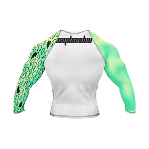 Rashguard bleu inspiré à manches longues pour homme, imprimé par sublimation, UPF50+, séchage rapide, respirant, polyester/coton, pour entraînement sportif adulte - Product Image 2