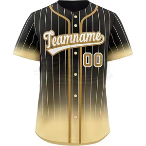 Custom Baseball Jersey Men's Short Sleeve Team Name Print Breathable Polyester Uniform Adult Regular Fit Black Pink Gradient - Product Image 3