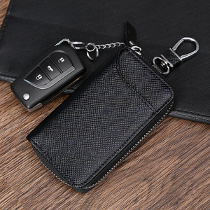 Genuine Leather Cowhide Car Key <b>Wallet</b> RFID Blocking Zipper Key Case Vintage Hanging Key <b>Holder</b> for Men and Women Gifts - Product Image 6