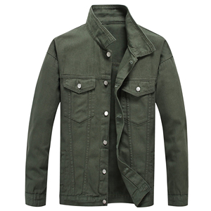 Denim Jacket Man Heavyweight Vintage Workwear Patchwork Wide Distressed Custom green Denim <b>Jean</b> Jacket Men - Product Image 1