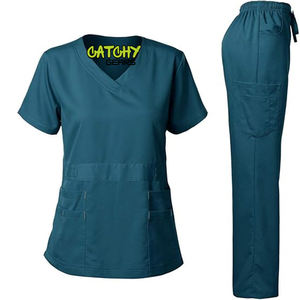 Tenues d'infirmière d'hôpital – Ensemble de vêtements de travail médicaux respirants, confortables et lavables, pantalon et haut, uniformes pour le personnel de santé - Product Image 4