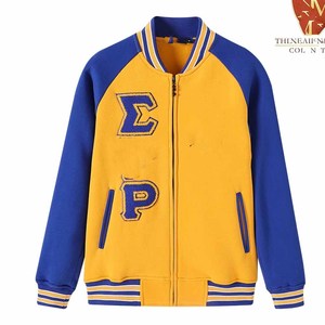 Greek Clothing Apparel Sigma | Gamma | Rho Wool Breathable Sheep Skin Varsity Jacket Heavy <b>Weight</b> Embroidery Plus Size - Product Image 4
