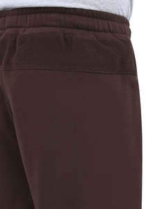 Pantalon de survêtement marron coupe droite classique mi-lourd pour homme en polyester/coton avec taille élastique couleur unie - Product Image 4