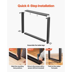 Gambe per Mobili Resistenti 75 cm (A) x 90 cm (L) in Acciaio e Alluminio, Design Modulare, Facile Montaggio, Carico Massimo 1000 kg - Product Image 6