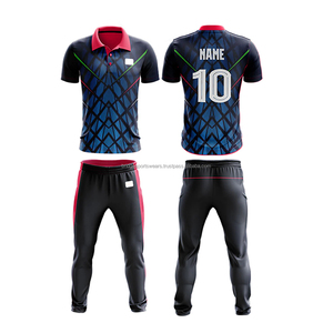 Maillot de cricket personnalisé pour hommes avec logo, ajustable, 100 % polyester, impression par sublimation, grandes tailles, tenue d'équipe - Product Image 1