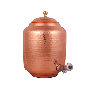 Pot de stockage d'eau en cuivre, distributeur métallique, réservoir d'eau froide pour la distribution d'eau potable avec support, en promotion au meilleur prix - Product Image 2