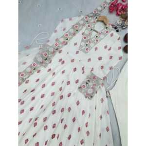 Women's Beautiful Anarkali <b>Gown</b> Dupatta Bottom Set - Product Image 6