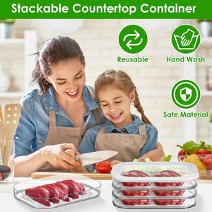 2 Contenitori Trasparenti Impilabili per Alimenti con Coperchio, Organizer per Bacon e Carne in Frigorifero, Contenitore per Preparazione Pasti - Product Image 3