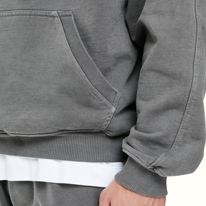 เสื้อฮู้ดดี้ทรงหลวม หนัก ผ้าฝ้าย 100% แบบครอป ทรงบ็อกซี่ หนา สำหรับผู้ชายและผู้หญิง ผ้าเฟรนช์เทอร์รี่ ทรงโอเวอร์ไซส์ สไตล์วินเทจ รุ่นใหม่ - Product Image 5