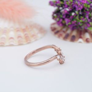 Elegantes Anillos de Diamantes con Corte Marquesa en Plata de Ley 925 Chapados en Oro Rosa para Bodas, Compromisos, Aniversarios y Fiestas - Product Image 4