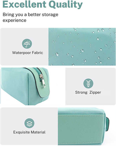 Bolsa de Maquillaje de Viaje con Logotipo Personalizado, Bolsa de Cosméticos de Cuero Vacuno Marrón, Organizador de Maquillaje, Bolsa de Almacenamiento Portátil para Artículos de Aseo - Product Image 5