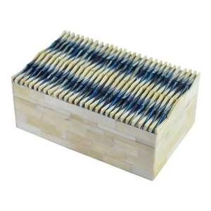 Joyero de Hueso y Cuerno con Patrón Geométrico Negro y Beige, Incrustaciones de Hueso, Acabado Pulido, Precio de Fábrica, Multiusos - Product Image 3