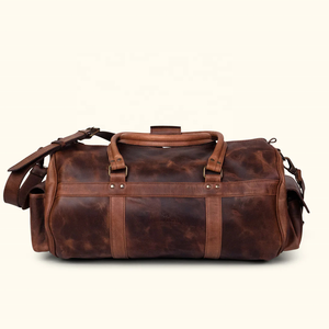 Bolsa de Viaje de Cuero Genuino de Alta Calidad en Oferta, Bolsa de Lona de Cuero para Hombre - Product Image 3