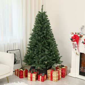 Albero di Natale Artificiale 6 Piedi con 1000 Punte di Rami, Apertura Automatica, Base in Acciaio, Decorazione Verde per Casa e Ufficio - Product Image 2