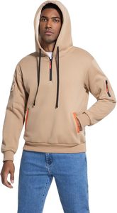 Men's Hoodies Casual Pullover Hooded Sweatshirt Long Sleeve Quarter Zip Hoody Tops With Kangaroo Pocket - Product Image 5