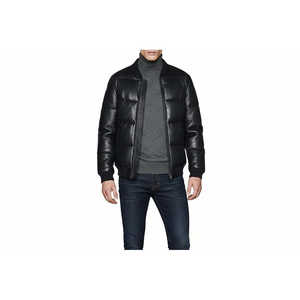 เสื้อโค้ทหนังแกะสีดำสำหรับผู้ชาย รุ่น Ultra-Warm Winter Edition งานแฮนด์เมดระดับพรีเมียม กันน้ำ แห้งเร็ว หนา ทันสมัยสไตล์ไฮสตรีท - Product Image 1